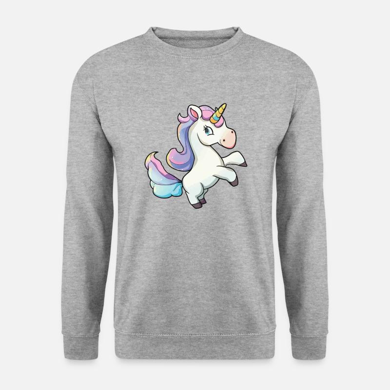 Einhorn - Unisex Pullover - Weißgrau meliert