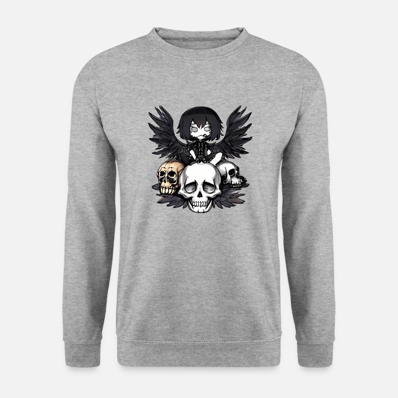 Raven sitting on a skull - Unisex Sweatshirt - salt & pepper
