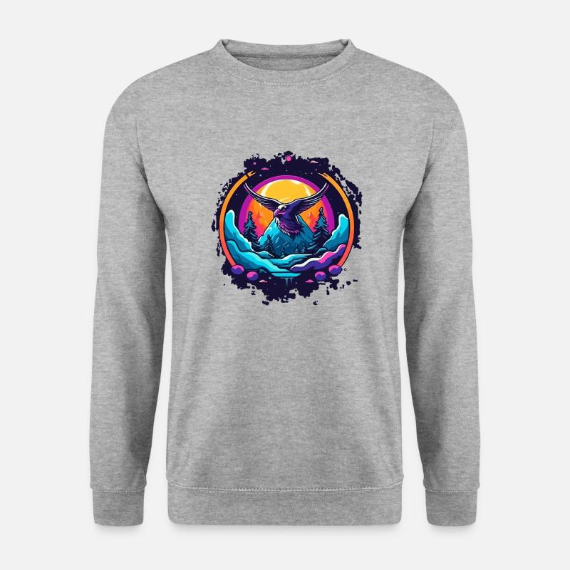 Vogel in Natur - Unisex Pullover - Weißgrau meliert