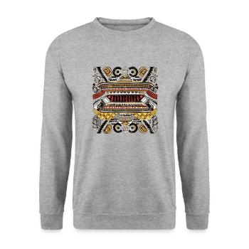 African folklore - Unisex Sweatshirt - salt & pepper - Front - Alina (178cm) & Michal (187cm)