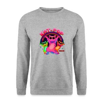 KAT POP - Unisex Sweatshirt - salt & pepper - Front - Alina (178cm) & Michal (187cm)