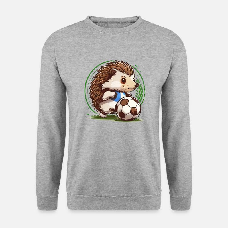 Igel Fußball - Unisex Pullover - Weißgrau meliert