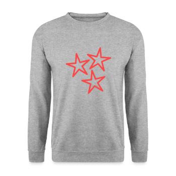 STAR. STARS. STAR. FEAST. ANNIVERSARY. CHRISTMAS - Unisex Sweatshirt - salt & pepper - Front - Alina (178cm) & Michal (187cm)