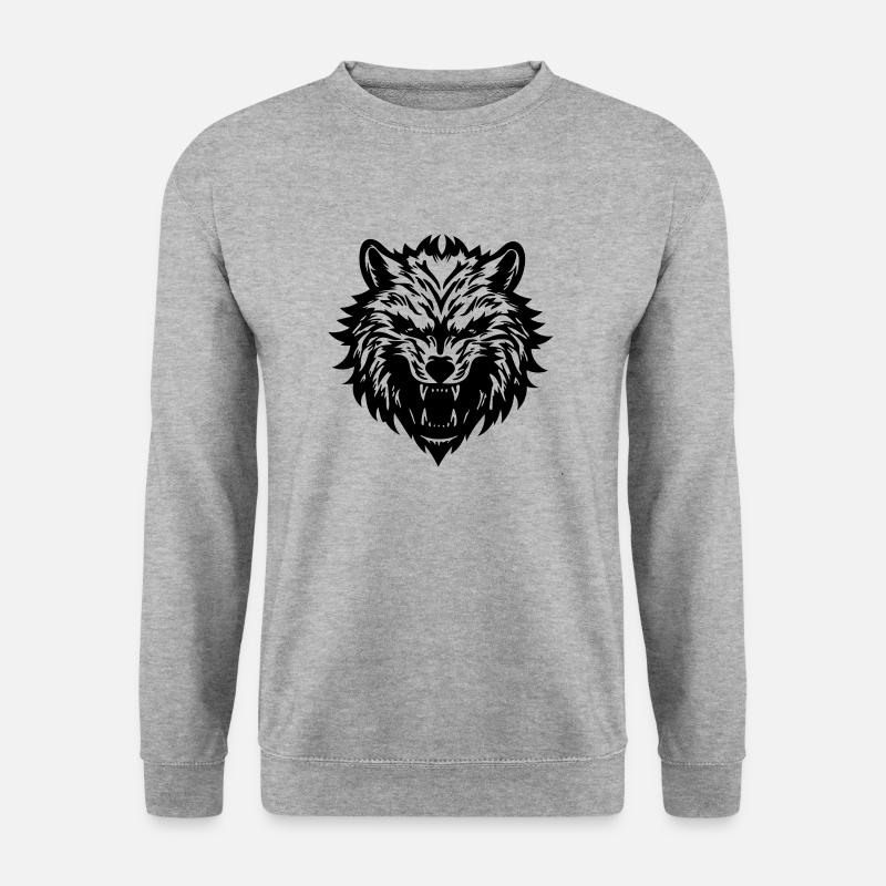 Wolf - Unisex Pullover - Weißgrau meliert