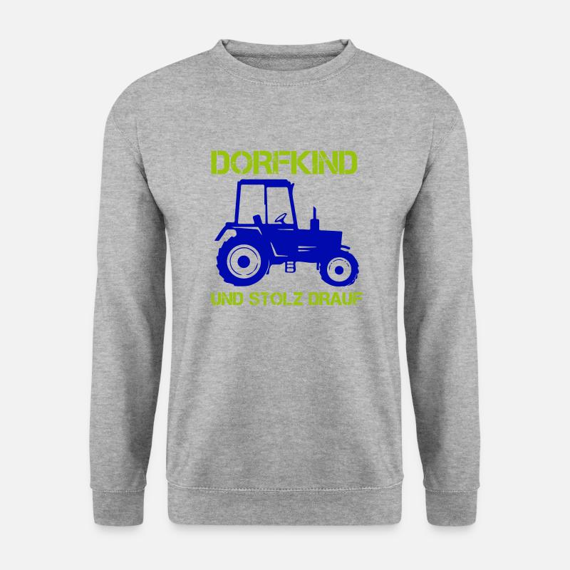 traktor dorfkind - Unisex Pullover - Weißgrau meliert
