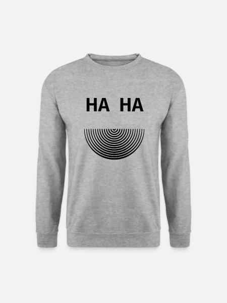 HA HA Logo - Unisex Pullover - Weißgrau meliert