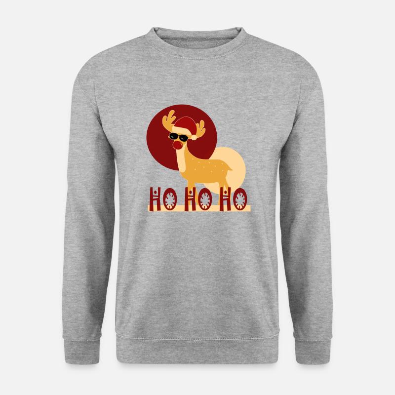 Weihnachtsrentiere - Unisex Pullover - Weißgrau meliert