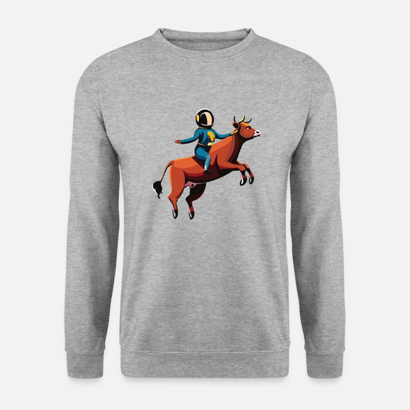 Austronauten-Reiten - Unisex Pullover - Weißgrau meliert