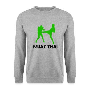 Muay Thai 1 - Unisex Sweatshirt - salt & pepper - Front - Alina (178cm) & Michal (187cm)