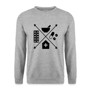 Pharmacy - Unisex Sweatshirt - salt & pepper - Front - Alina (178cm) & Michal (187cm)