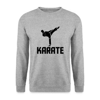 karate - Unisex Sweatshirt - salt & pepper - Front - Alina (178cm) & Michal (187cm)
