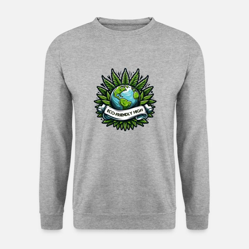 "Eco-Friendly High": Earth & Cannabis Unity Tee - Unisex Sweatshirt - salt & pepper