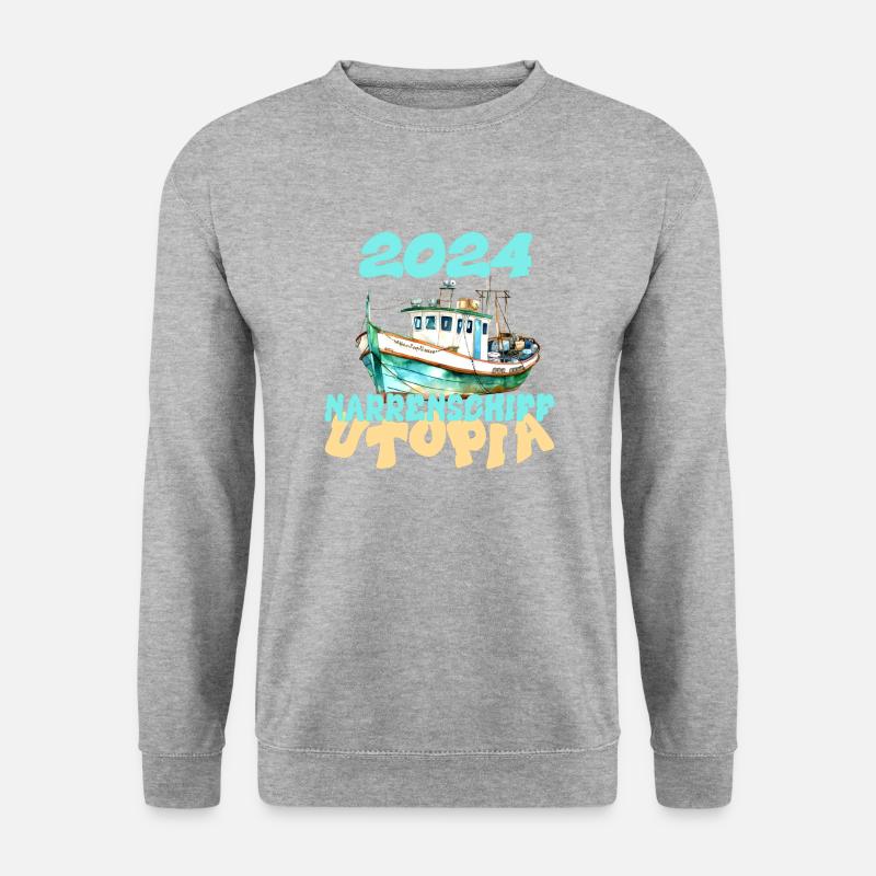 Narrenschiff Utopia, 2024 - Unisex Pullover - Weißgrau meliert