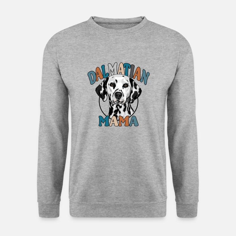 Dalmatian Mama Hunde Hund Wilsigns - Unisex Pullover - Weißgrau meliert