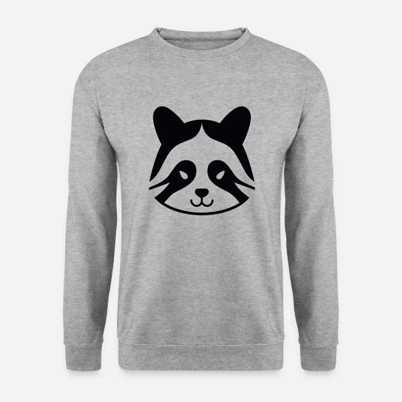 Panda-Kopf - Unisex Pullover - Weißgrau meliert