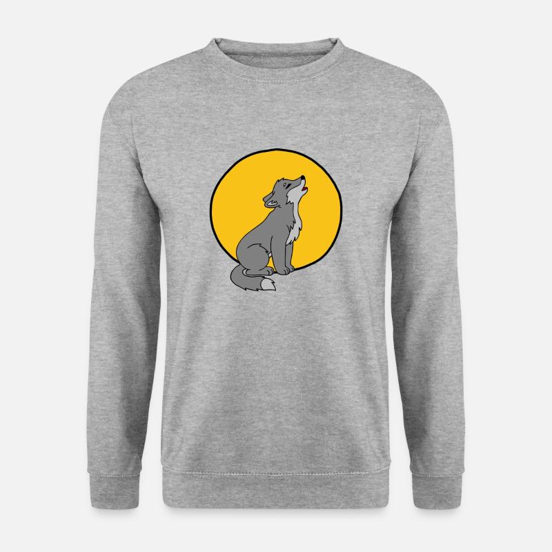 Wölfling - Unisex Pullover - Weißgrau meliert