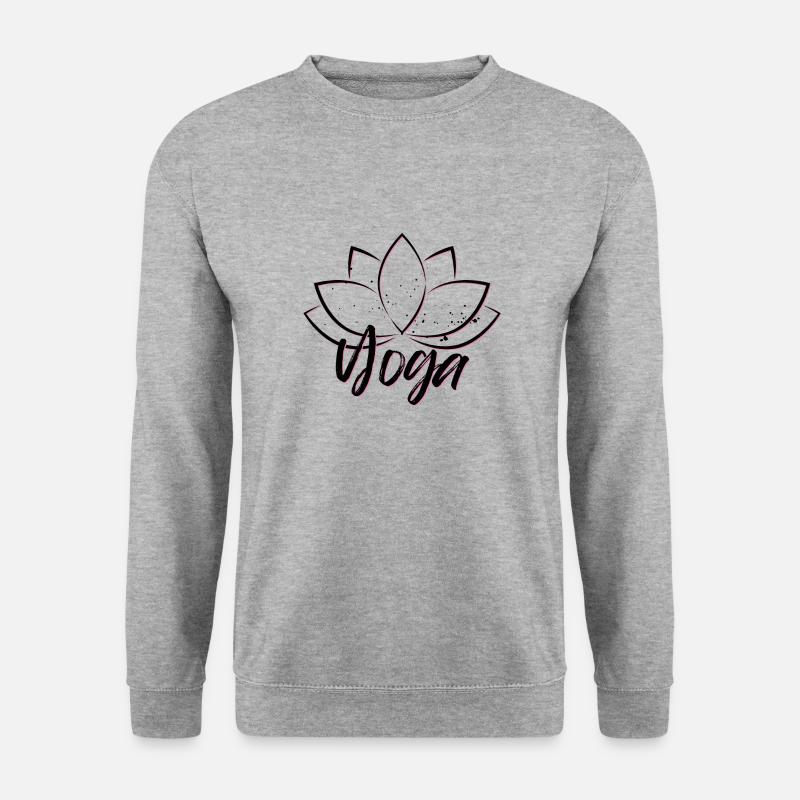 Yoga Lotusblume - Unisex Pullover - Weißgrau meliert