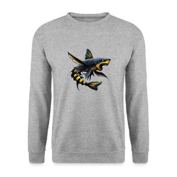 Wasp shark - Unisex Sweatshirt - salt & pepper - Front - Alina (178cm) & Michal (187cm)