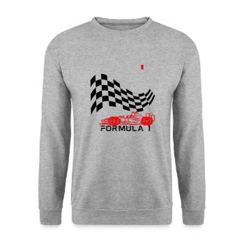 Race Car - Unisex Pullover - Weißgrau meliert - Vorne - Alina (178cm) & Michal (187cm)