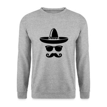 mexican cool - Unisex Pullover - Weißgrau meliert - Vorne - Alina (178cm) & Michal (187cm)