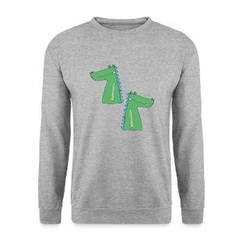 Crocodile pour deux - Sweat-shirt Unisexe - gris chiné - Devant - Alina (178cm) & Michal (187cm)