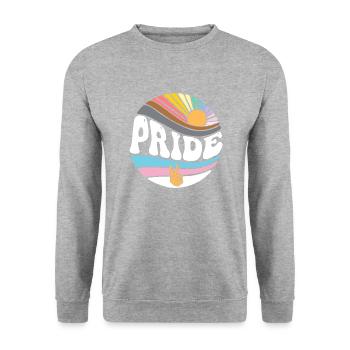Groovy LGBT Rights Pride - Vintage Gay Lesbian - Unisex Sweatshirt - salt & pepper - Front - Alina (178cm) & Michal (187cm)