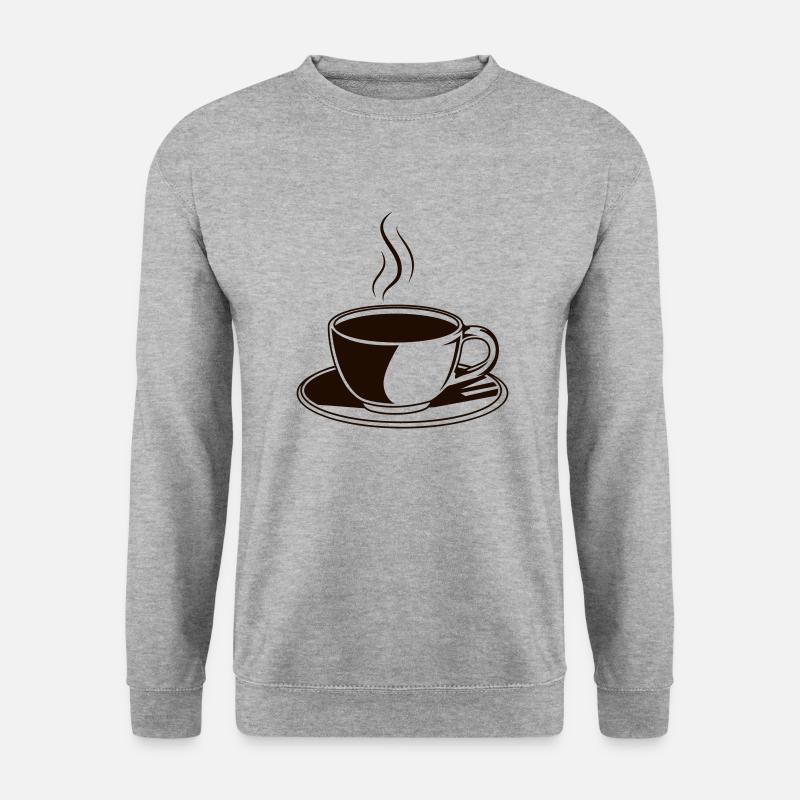 coffee 1 - Unisex Pullover - Weißgrau meliert