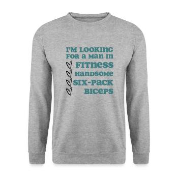 Je cherche un homme en forme - Sweat-shirt Unisexe - gris chiné - Devant - Alina (178cm) & Michal (187cm)