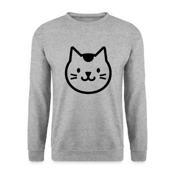 Kätzchen - Unisex Pullover - Weißgrau meliert - Vorne - Alina (178cm) & Michal (187cm)