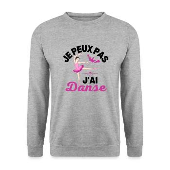 Danseuse Ballerine Je Peux Pas J'ai Danse Danseuse - Sweat-shirt Unisexe - gris chiné - Devant - Alina (178cm) & Michal (187cm)