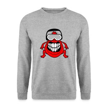 DJ Horreur Monstre Alien Alien Musique de fête - Sweat-shirt Unisexe - gris chiné - Devant - Alina (178cm) & Michal (187cm)