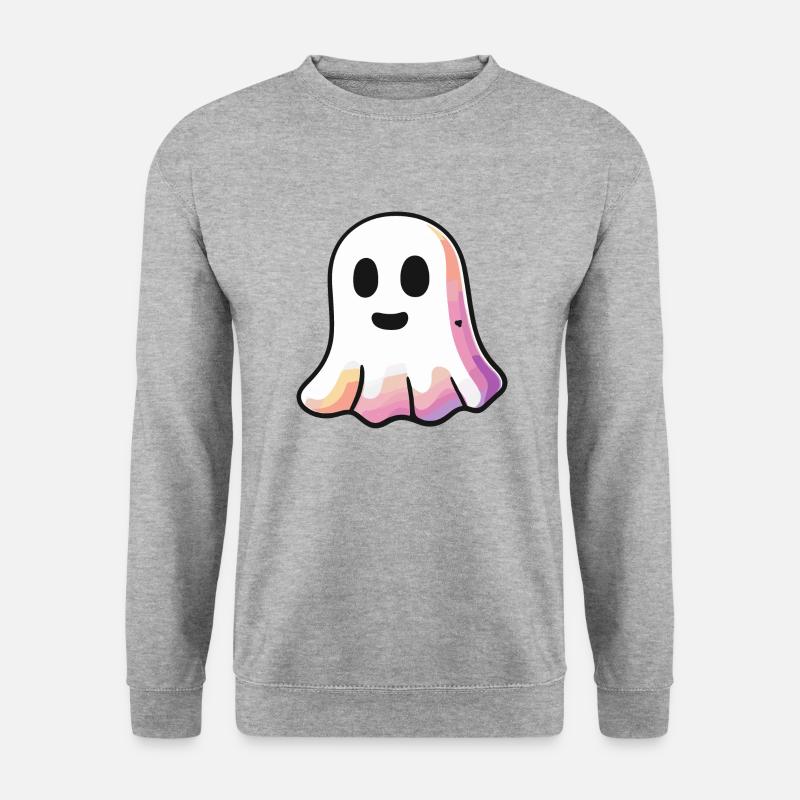Geist Halloween Niedlich - Unisex Pullover - Weißgrau meliert