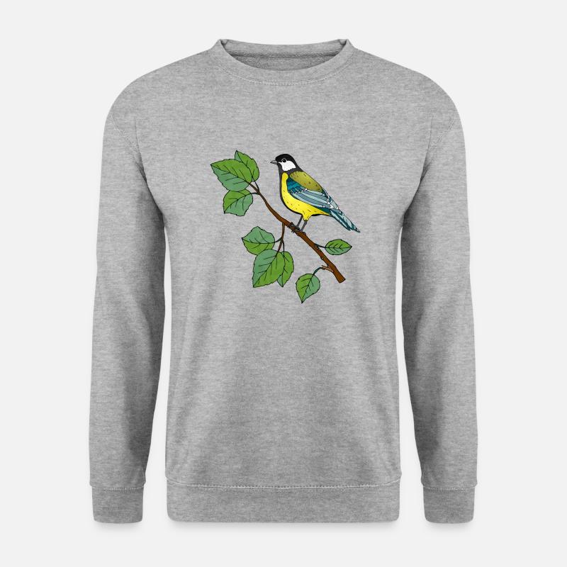 Bunter Vogel - Unisex Pullover - Weißgrau meliert