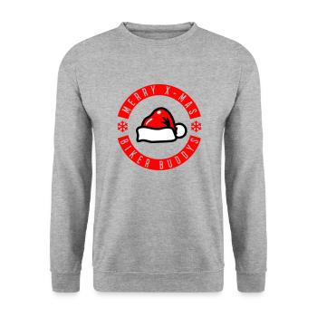 Merry X-Mas Biker Buddies - Unisex Sweatshirt - salt & pepper - Front - Alina (178cm) & Michal (187cm)