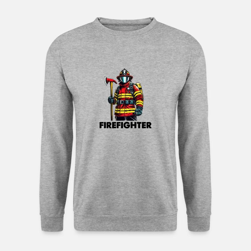 Firefighter - Unisex Pullover - Weißgrau meliert