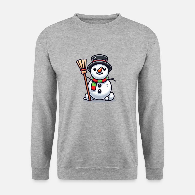 Schneemann Comic - Unisex Pullover - Weißgrau meliert