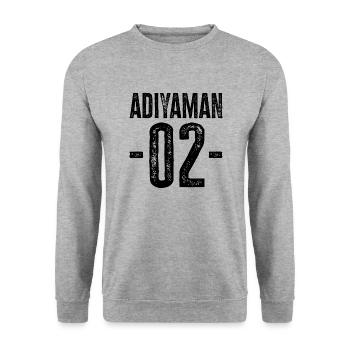 Adıyaman 02 – Stolz auf eine vielfältige Heimat - Unisex Pullover - Weißgrau meliert - Vorne - Alina (178cm) & Michal (187cm)
