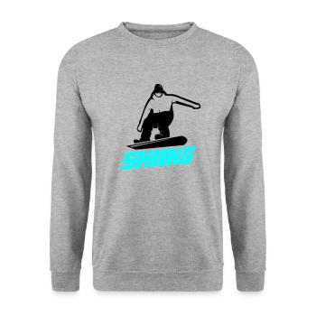 skiing - Unisex Pullover - Weißgrau meliert - Vorne - Alina (178cm) & Michal (187cm)