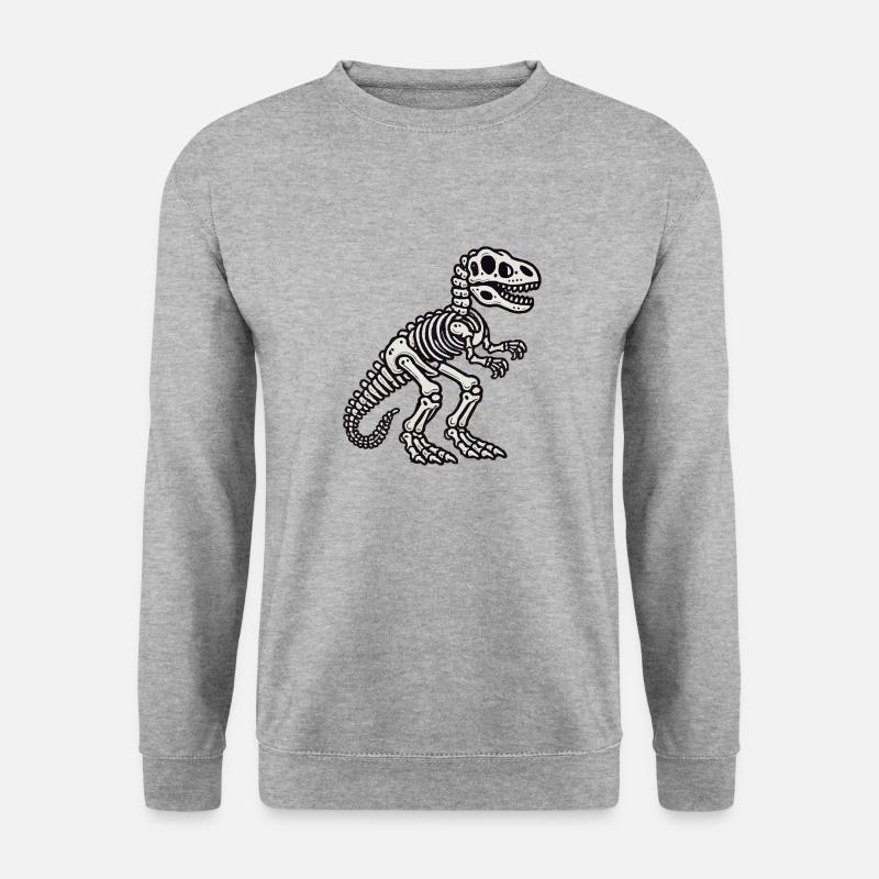 dino skelett - Unisex Pullover - Weißgrau meliert