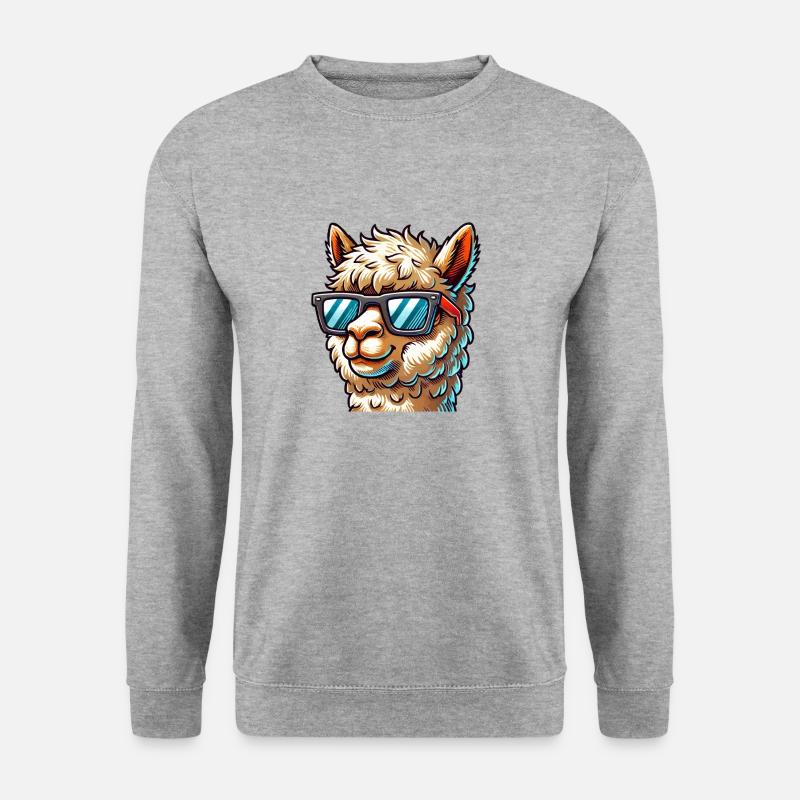 lama sonnenbrille - Unisex Pullover - Weißgrau meliert
