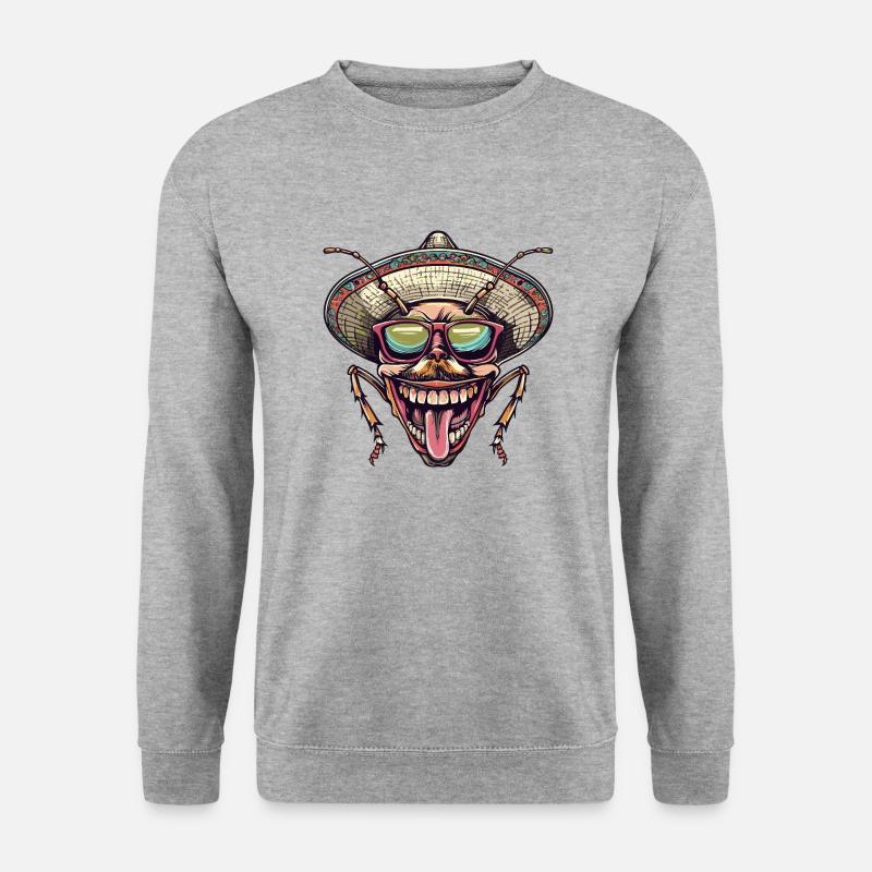 Ameise Lustig Sombrero - Unisex Pullover - Weißgrau meliert