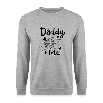 Papa, ich - Unisex Pullover - Weißgrau meliert - Vorne - Alina (178cm) & Michal (187cm)