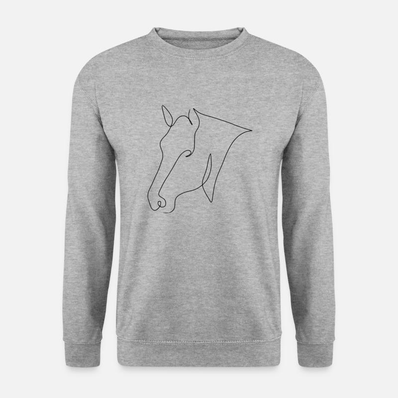 Minimal Pony schwarz - Unisex Pullover - Weißgrau meliert