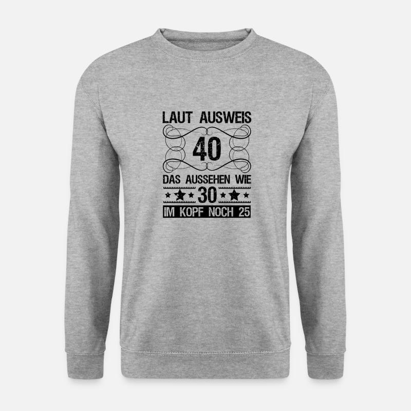 40. Geburtstag - Unisex Pullover - Weißgrau meliert