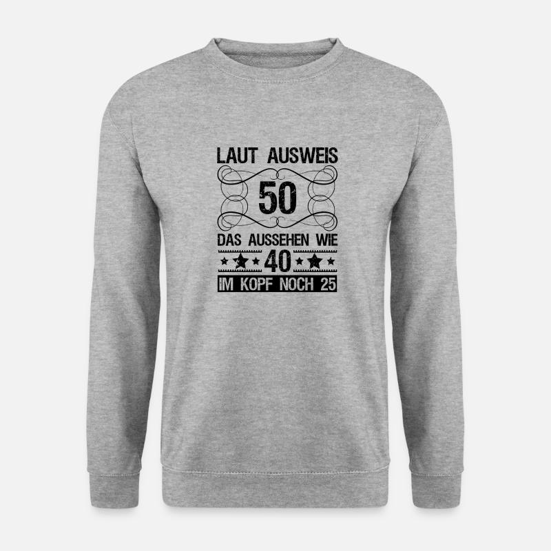 Lustige Geburtstagssprüche 50. Geburtstag - Unisex Pullover - Weißgrau meliert