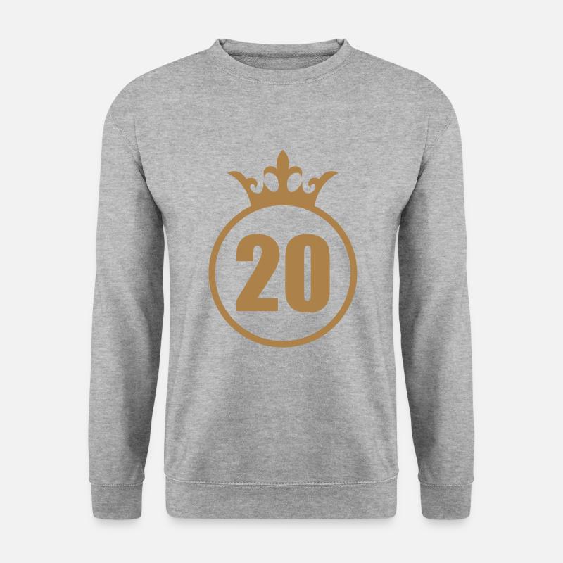 *** 20 *** - Unisex Pullover - Weißgrau meliert