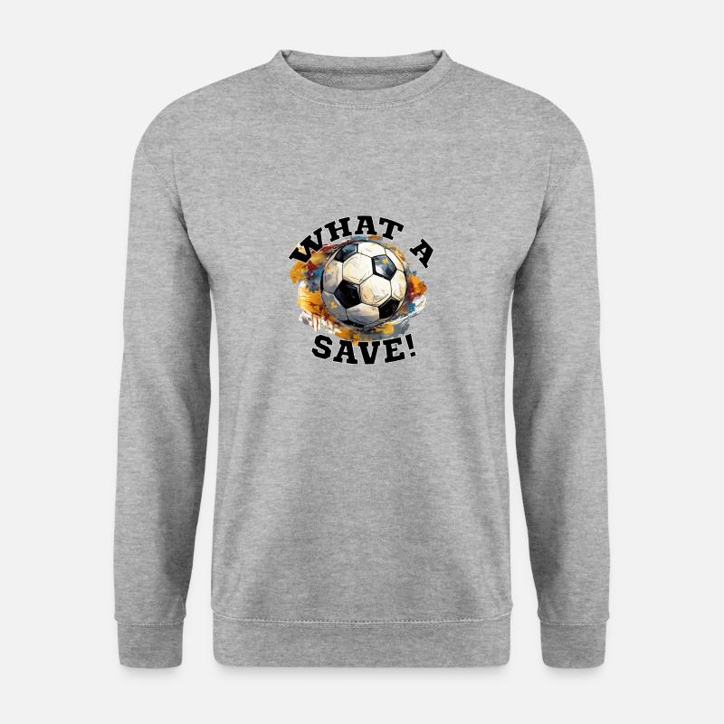 Fußball ball - What a Save! - Unisex Pullover - Weißgrau meliert