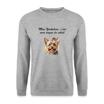 Yorkshire rayon de soleil - Sweat-shirt Unisexe - gris chiné - Devant - Alina (178cm) & Michal (187cm)