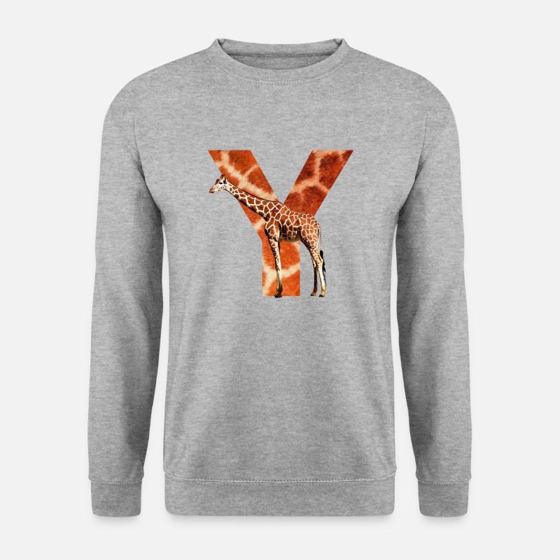 giraffe y - Unisex Pullover - Weißgrau meliert