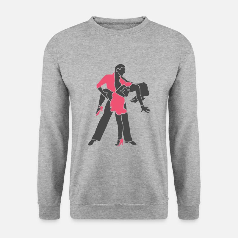 Tanzen Silhouette Paar Tänzer Romantischer Tanz - Unisex Pullover - Weißgrau meliert